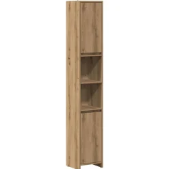 Badkamerkast 30x30x183,5 cm bewerkt hout artisanaal eikenkleur>vidaXL Online