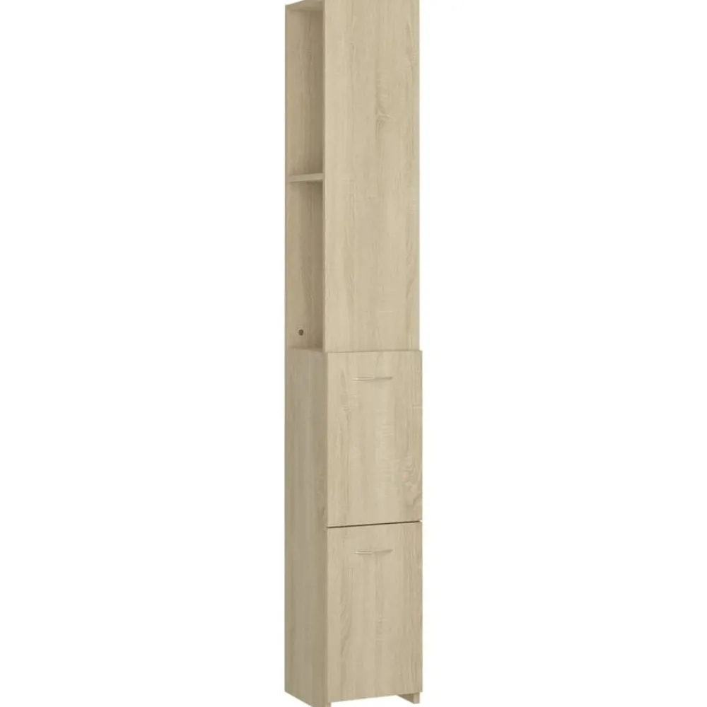 Meubelsets*vidaXL Badkamerkast 25x26,5x170 cm bewerkt hout kleurig Sonoma eiken