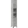 Badkamerkast 30x30x190 cm bewerkt hout betongrijs>vidaXL Outlet