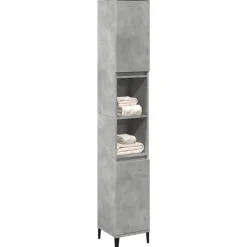 Badkamerkast 30x30x190 cm bewerkt hout betongrijs><noscript><img width=