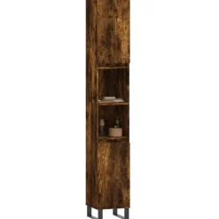 Badkamerkast 30x30x190 cm bewerkt hout kleurig><noscript><img width=