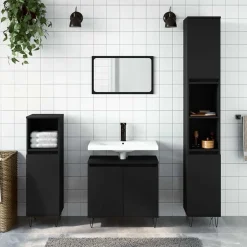 Badkamerkast 58x33x60 cm bewerkt hout>vidaXL New