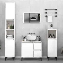 Kasten & Opbergmeubelen*vidaXL Badkamerkast 65x33x60 cm bewerkt hout Wit