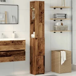 Meubelsets*vidaXL Badkamerkast 25x25x170 cm bewerkt hout kleurig Oud hout