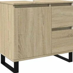 Meubelsets*vidaXL Badkamerkast 65x33x60 cm bewerkt hout kleurig Sonoma eiken