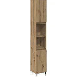 Badkamerkast 30x30x190 cm bewerkt hout>vidaXL Best