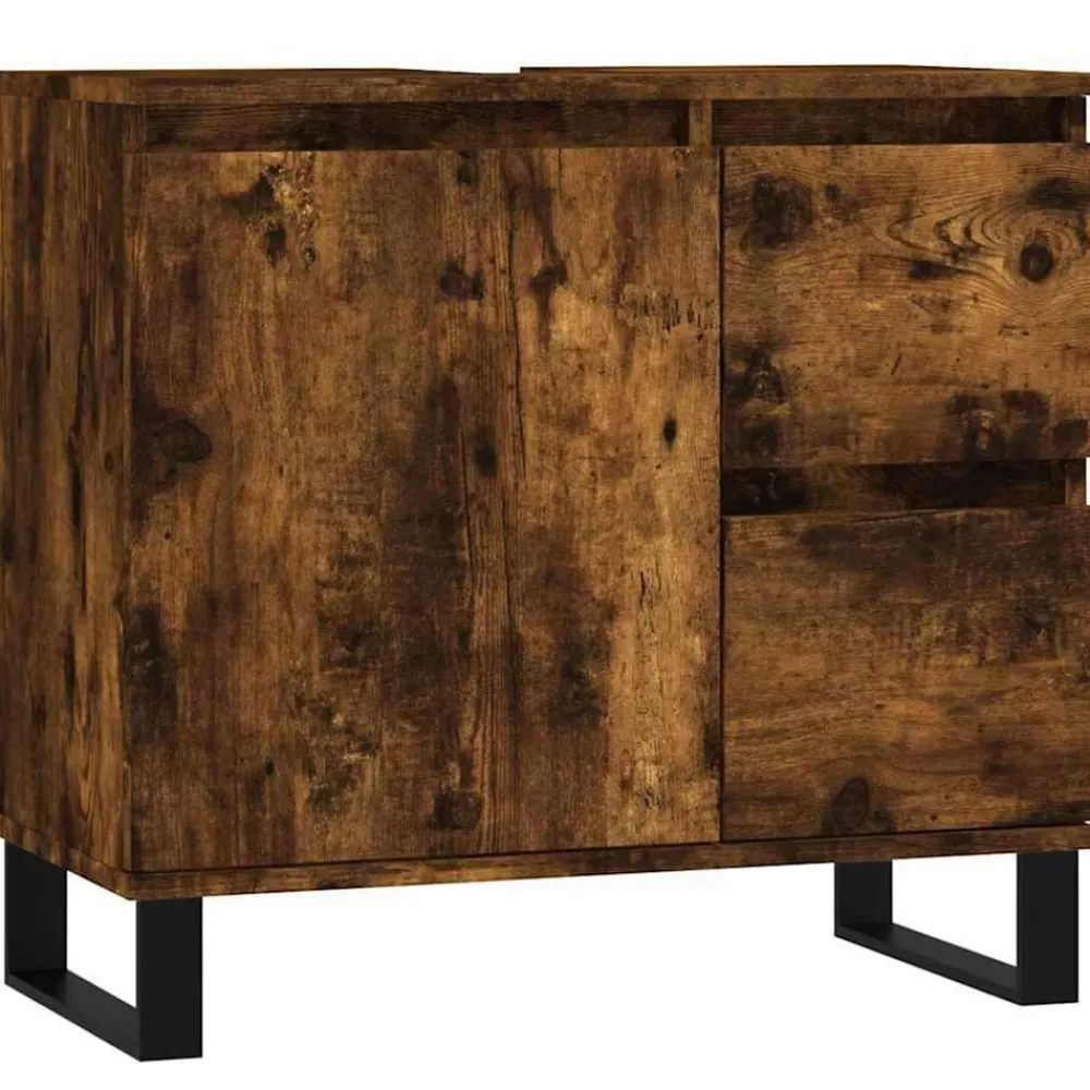 Badkamerkast 65x33x60 cm bewerkt hout kleurig>vidaXL Discount