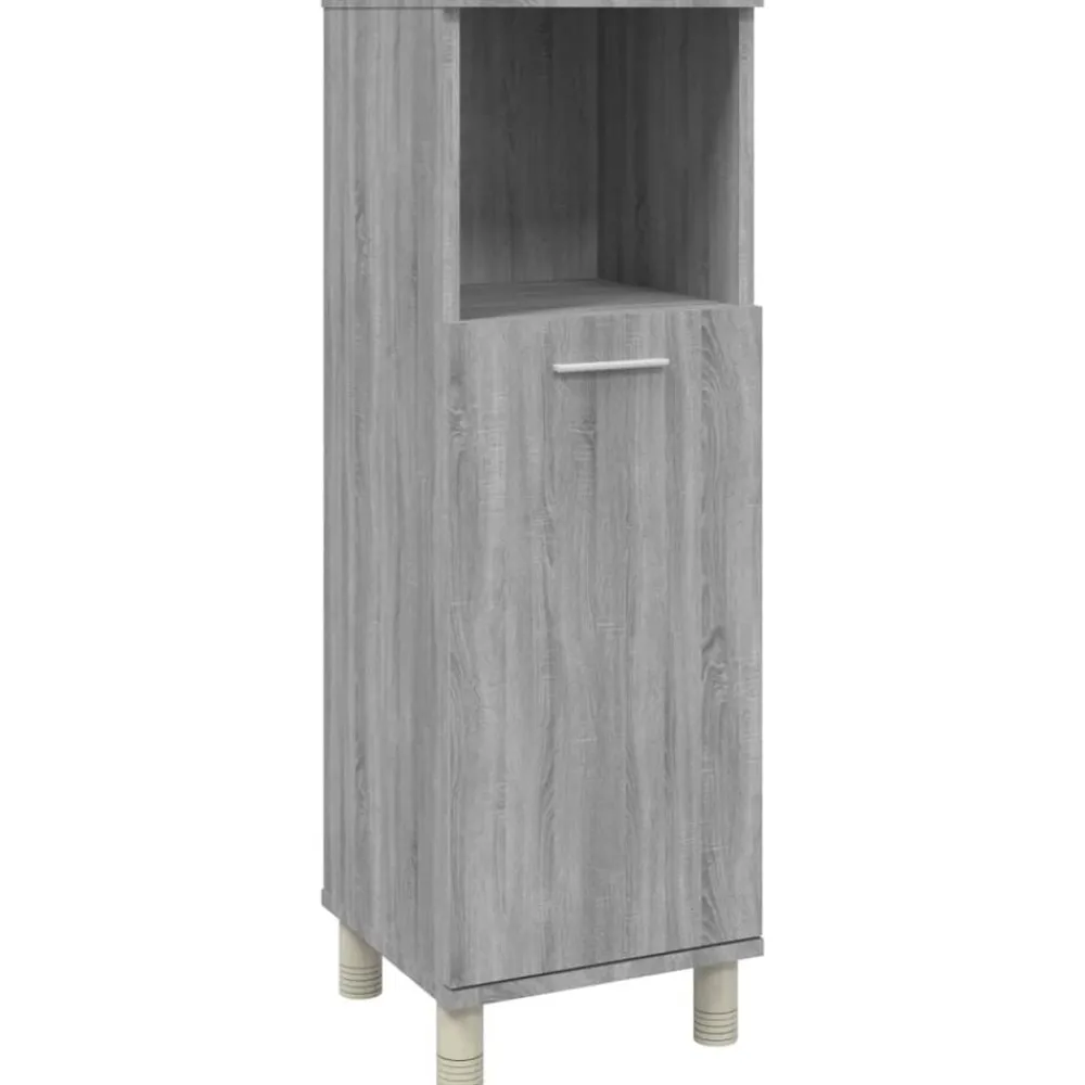 Badkamerkast 30x30x95 cm bewerkt hout eikenkleurig>vidaXL Best