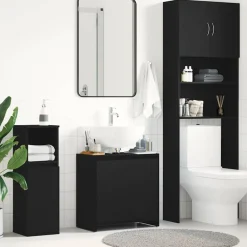 Meubelsets*vidaXL Badkamerkast 60x33x60 cm spaanplaat kleurig Zwart eiken