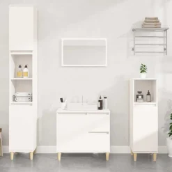 Kasten & Opbergmeubelen*vidaXL Badkamerkast 65x33x60 cm bewerkt hout Wit