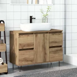 Meubelsets*vidaXL Badkamerkast 80x33x60 cm bewerkt hout artisanaal eikenkleurig