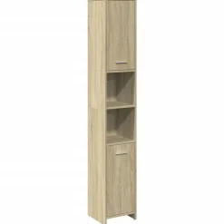 Meubelsets*vidaXL Badkamerkast 30x30x183,5 cm spaanplaat kleurig Sonoma eiken