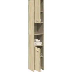 Meubelsets*vidaXL Badkamerkast 30x30x183,5 cm spaanplaat kleurig Sonoma eiken