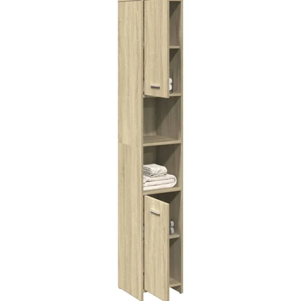 Meubelsets*vidaXL Badkamerkast 30x30x183,5 cm spaanplaat kleurig Sonoma eiken