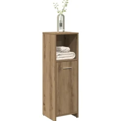 Badkamerkast 30x30x95 cm bewerkt hout artisanaal eikenkleur><noscript><img width=