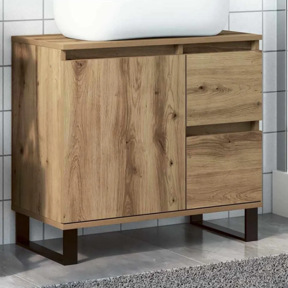 Badkamerkast 65x33x60 cm bewerkt hout>vidaXL Online