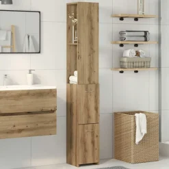Badkamerkast 25x25x170 cm bewerkt hout><noscript><img width=