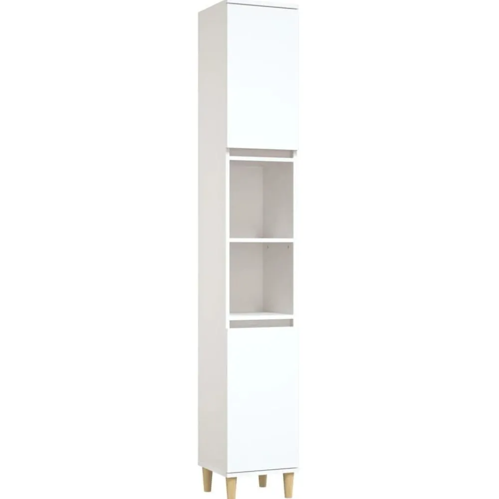Kasten & Opbergmeubelen*vidaXL Badkamerkast 30x30x190 cm bewerkt hout Wit