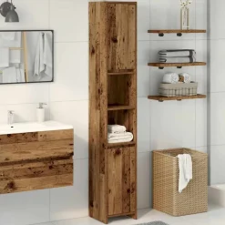 Meubelsets*vidaXL Badkamerkast 30x30x183,5 cm bewerkt hout kleurig Oud hout