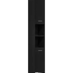 Meubelsets*vidaXL Badkamerkast 30x30x183,5 cm Bewerkt Hout Zwart eiken