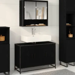 Badkamerkast 90 x 33 x 60 cm Bewerkt hout>vidaXL Hot
