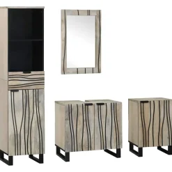 Meubelsets*vidaXL Badkamermeubelset met lade 4 pcs Bewerkt hout Walnoot bruin