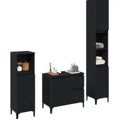 Badkamermeubelset 3 pcs Geperst Hout en Metaal><noscript><img width=