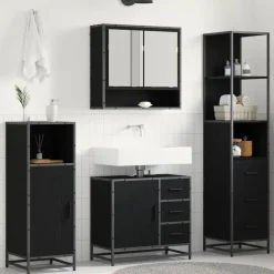 Badkamermeubelset met lade 3 pcs Bewerkt hout>vidaXL Clearance