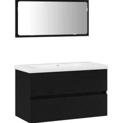 Badkamermeubelset met lade 3 pcs Bewerkt hout>vidaXL Discount