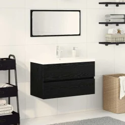 Badkamermeubelset met lade 3 pcs Bewerkt hout>vidaXL Discount