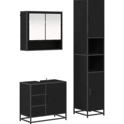 Badkamermeubelset met lade 3 pcs Bewerkt hout>vidaXL Hot