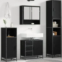 Badkamermeubelset met lade 3 pcs Bewerkt hout>vidaXL Hot