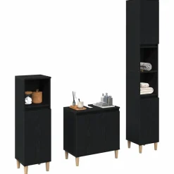 Badkamermeubelset 3 pcs Geperst Hout en Metaal><noscript><img width=