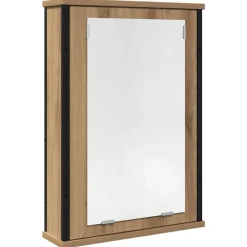 Kasten & Opbergmeubelen*vidaXL Badkamerspiegelkast 42x12x60 cm bewerkt hout artisanaal artisanaal eikenkleurig