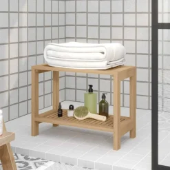 Badkamertafel 60x30x45 cm massief teakhout>vidaXL Discount