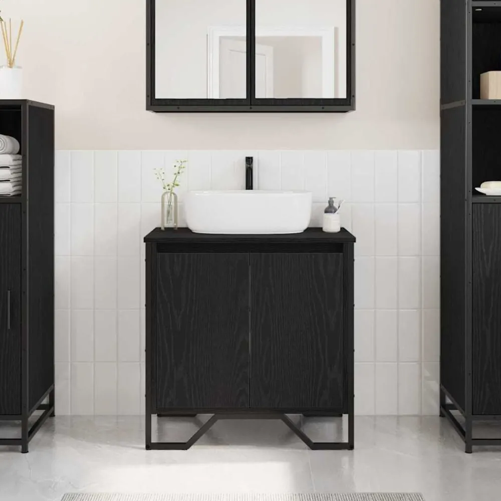 Badkamertenk te kast 60 x 35 x 60 cm Bewerkt hout>vidaXL Hot