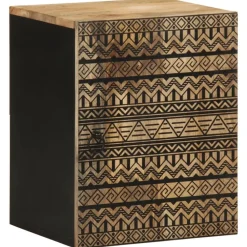 Meubelsets*vidaXL Badkamerwandkast 38x33,5x48 cm massief mangohout zwart