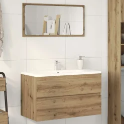 Badkamerwandkast 80x38,5x45 cm bewerkt hout artisanaal eiken>vidaXL Online