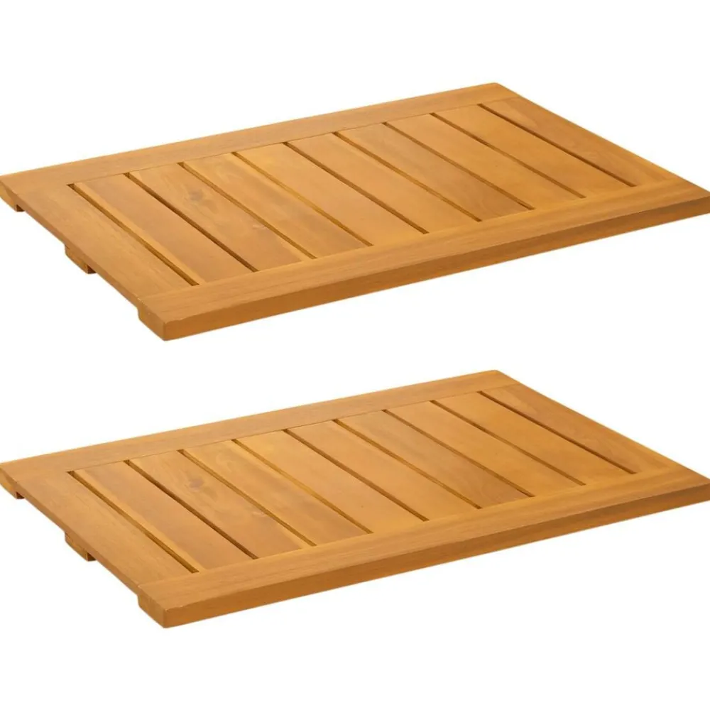 Badkameraccessoires*vidaXL Badmat Effen Bruin 60 x 40 cm Hout