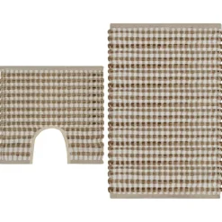 Badmattenset handgeweven jute en stof naturel en>vidaXL Hot
