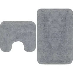 Badkameraccessoires*vidaXL Badmattenset stof 2-delig Grijs