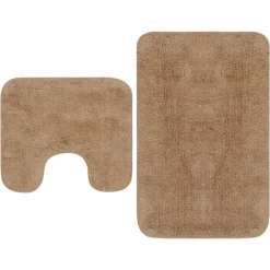 Badkameraccessoires*vidaXL Badmattenset stof 2-delig Beige