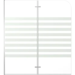 Badwand gestreept 120x140 cm gehard glas>vidaXL New