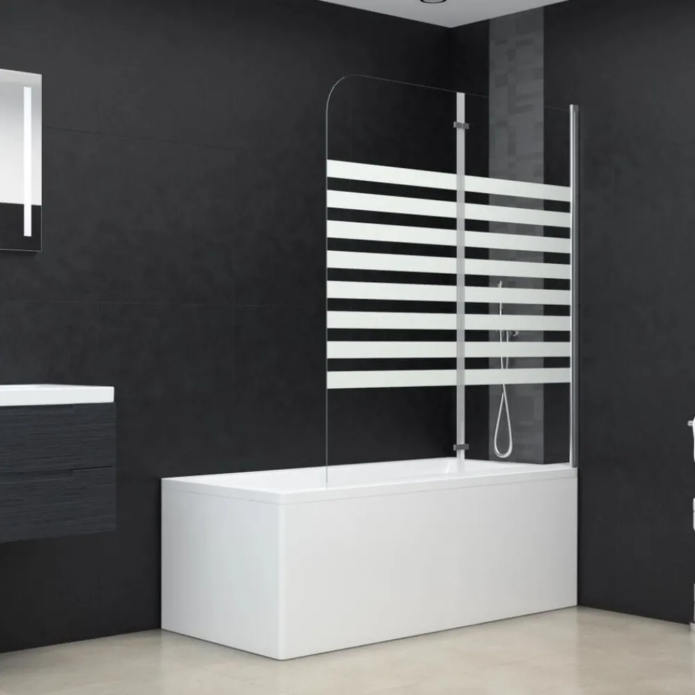 Badwand gestreept 120x140 cm gehard glas>vidaXL New