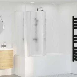 Badwand L-vormig 4 panelen inklapbaar 70x120x137 cm>vidaXL Hot