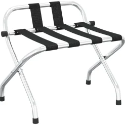 Bagage & Tassen*vidaXL Bagagerek met rugleuning zilver 56x39x52cm Zwart en zilver