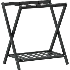 Bagagerek 68x38x58 cm bamboe zwart>vidaXL New