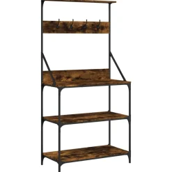 Bakkersrek met haken 4-laags bewerkt hout kleurig>vidaXL Discount