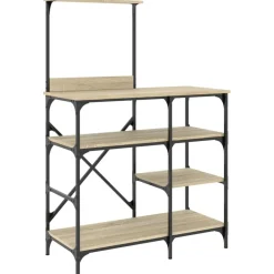 Bakkersrek 90x40x132 cm bewerkt hout en metaal>vidaXL