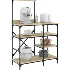 Bakkersrek 90x40x132 cm bewerkt hout en metaal>vidaXL